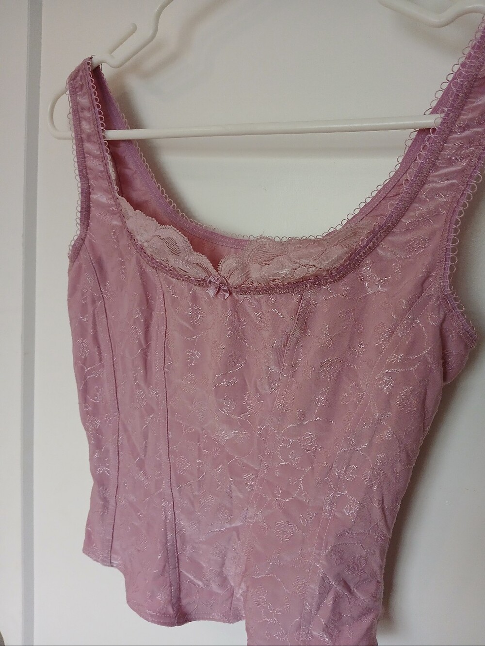 Vintage Sleeveless Lilac Lace-Trim Women's Top
